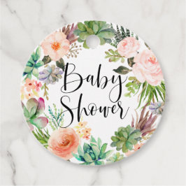 Boho Succulals Blommigt WandeBaby Shower Gåvor Etiketter