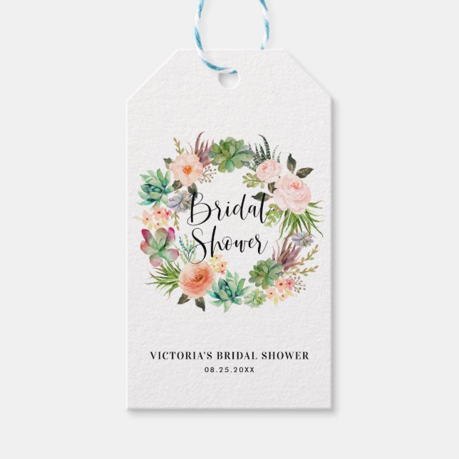 Boho Succulations Tack för andningssvårigheter Möh Presentetikett (Framsidan)