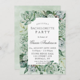 Boho Succulent Greenery Bachelorette Party Inbjudningar