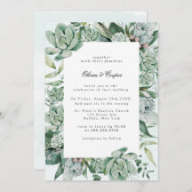 Boho Succulent Greenery Wedding bjudande