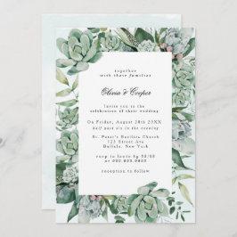 Boho Succulent Greenery Wedding bjudande Inbjudningar