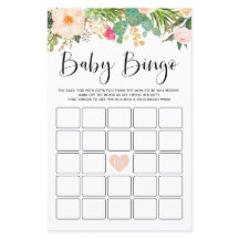 Boho Succulents babyvisningsprogram Bingo-spelkort