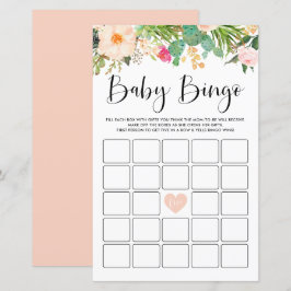 Boho Succulents babyvisningsprogram Bingo-spelkort