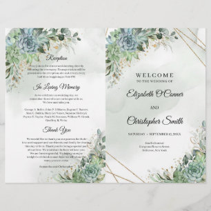 Boho succulents eucalyptus guld ram bröllop