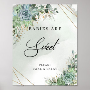 Boho succulents eucalyptus guld Spädbarn är Sweet Poster