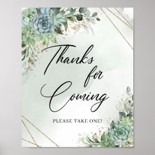 Boho succulents eucalyptus guld Tack för att du ko Poster