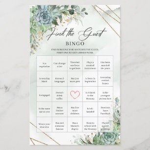 Boho succulents eucalyptus Hitta gästen Bingo