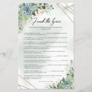 Boho succulents greenery guld Avslutar Lyric