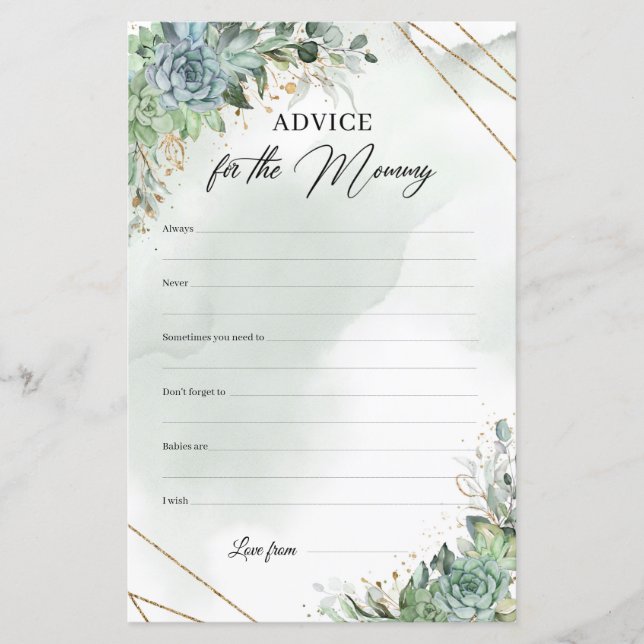 Boho succulents grönt foliage Advice for Mamma (Framsida)