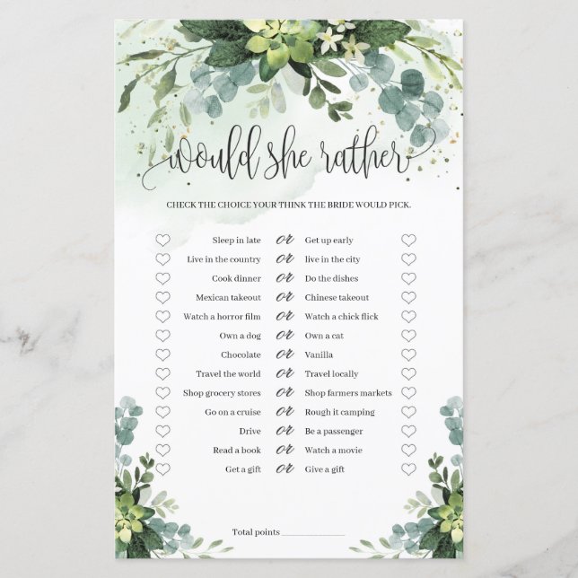 Boho succuly greenery boho skulle hon hellre spela (Framsida)