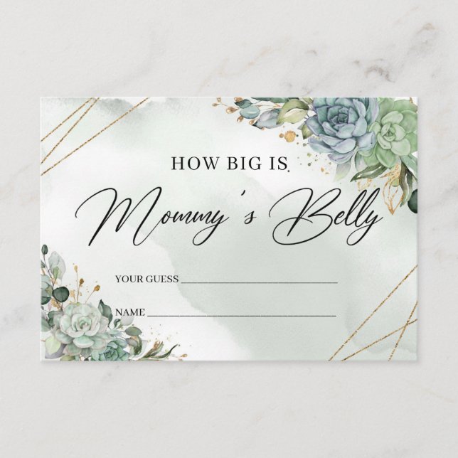 Boho succuly Greenery Hur stor är mamma Bürg? Tilläggskort (Framsida)