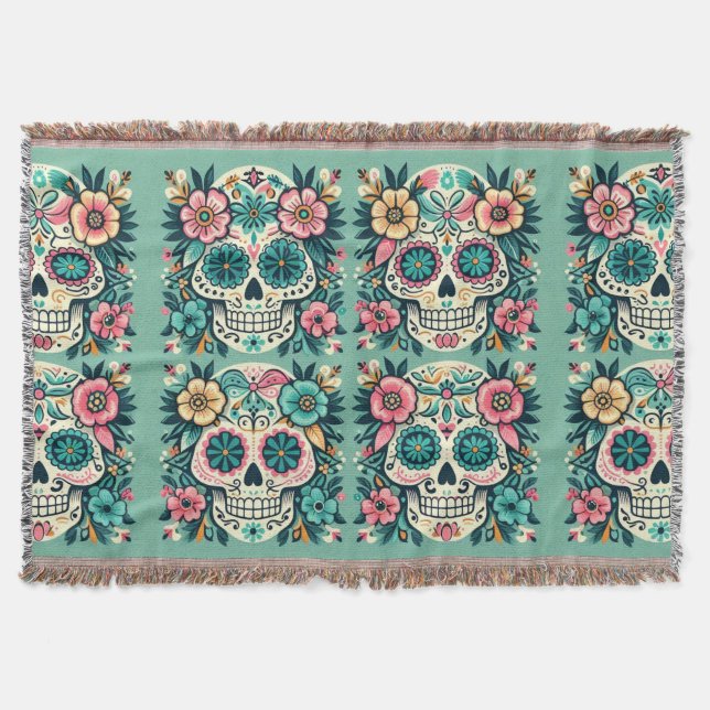 Boho SugarSkulls Filt (Framsidan)