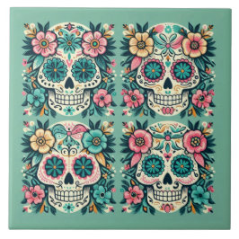 Boho SugarSkulls Kakelplatta