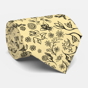 Boho Summer Blommigt honey Bee Mönster Gult Cute Slips