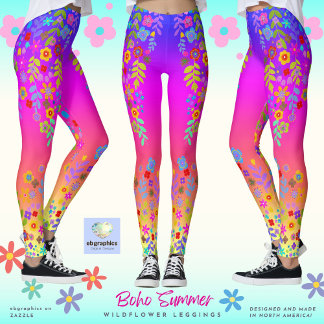 Boho Summer WildblomLeggings Leggings