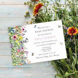 Boho Summer Wildblomma Baby Shower-inbjudan Inbjudningar