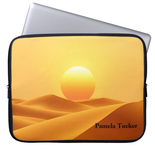Boho Sun Abstract Amber Earthy Tones Laptop Fodral (Framsidan)