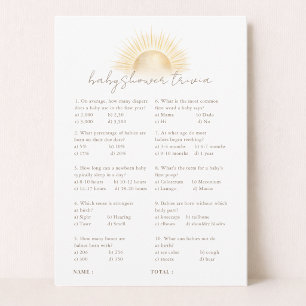 Boho Sun Här kommer sonen Baby Shower Spelkort Inbjudningar