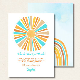 Boho Sun, Here Comes The Son, Retro Rainbow Tack Kort