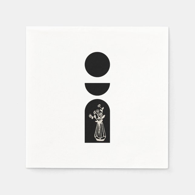 Boho Sun Moon Flower Pot boho bohemian Pappersservett (Framsidan)