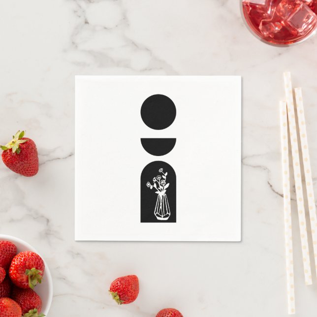 Boho Sun Moon Flower Pot boho bohemian Pappersservett (Insitu)