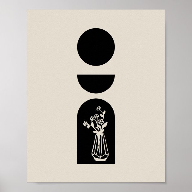 Boho Sun Moon Flower Pot boho bohemian Poster (Framsidan)