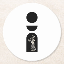 Boho Sun Moon Flower Pot boho bohemian Underlägg Papper Rund