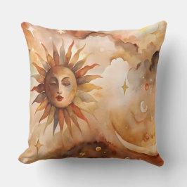 Boho Sun & Moon | Minimalistisk Celestial Dekor fö Kudde