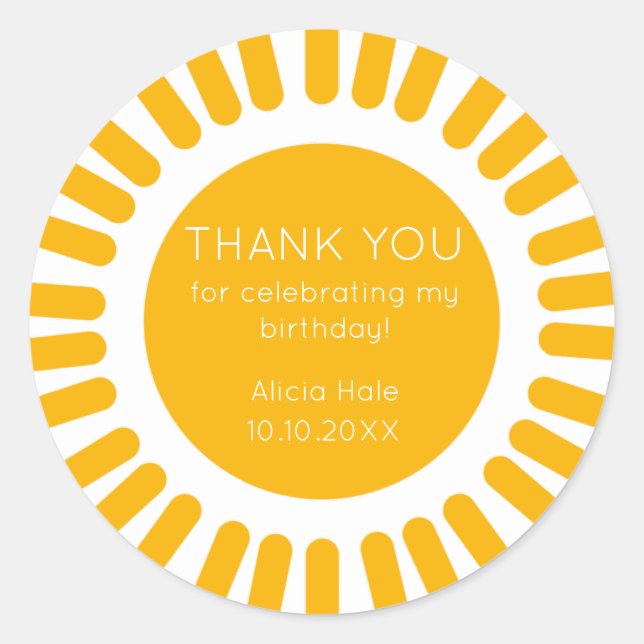 Boho Sun  Runt Klistermärke (Framsida)