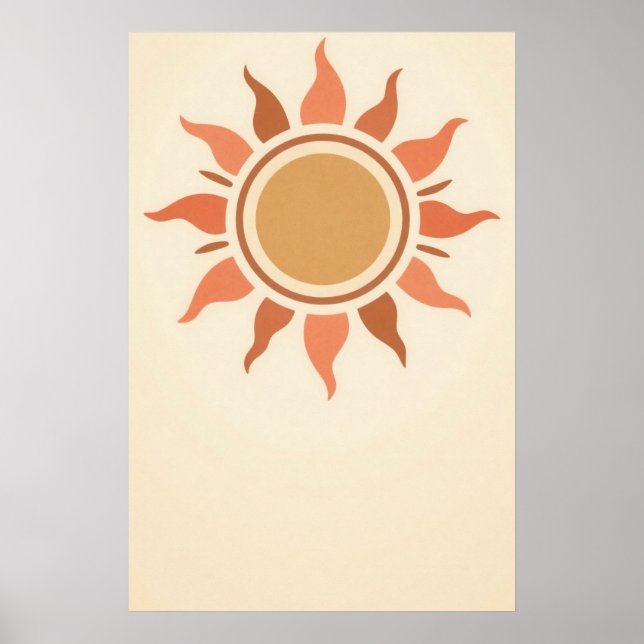 Boho Sun Terracotta Minimalist Poster (Framsidan)