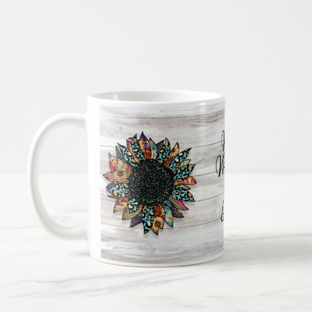 Boho Sunblomkottagecore Classic Mugg (Vänster)