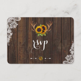 Boho Sunblommor Antlers Wood Snöre OSA Inbjudan