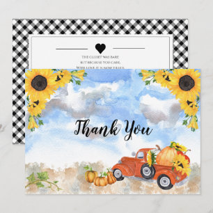 Boho Sunblommor   Pumpkins Girl Baby Shower Tack Kort