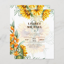 Boho Sunblommor Rustic Wedding Dubbla Sided