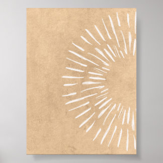 Boho Sunburst Wall Art Minimalist Sunshine Print Poster