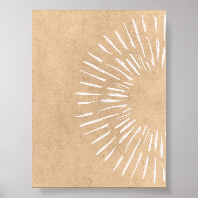 Boho Sunburst Wall Art Minimalist Sunshine Print Poster (Framsidan)