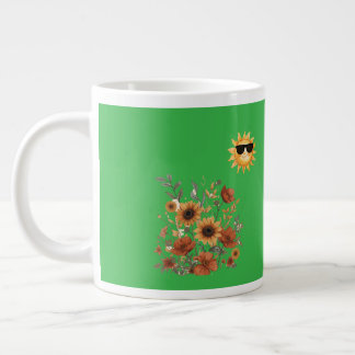 Boho Sunflower Tribal Pattern Mug – Warm Sunshine Jumbo Mugg