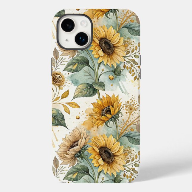 Boho Sunflowers Watercolor Gold (Baksida)