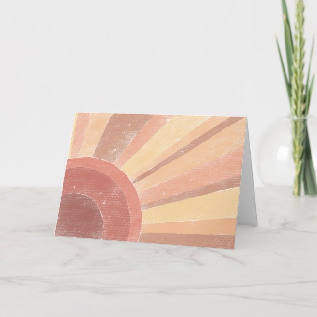 Boho Sunrise Blank Greeting Card Tack Kort (Framsida)