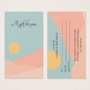 Boho Sunrise Desert Abstrakt Gift Card Visitkort
