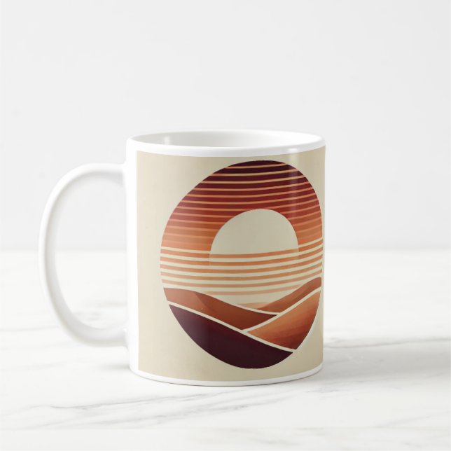 Boho Sunset - Aesthetic Nature-Inspired Design! Kaffemugg (Vänster)