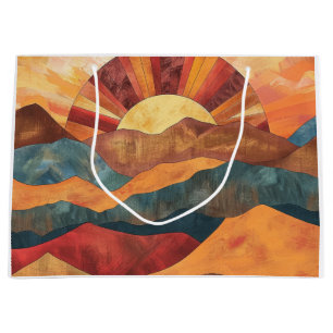 Boho Sunset over Mountains -Retro Earthy Ligcape