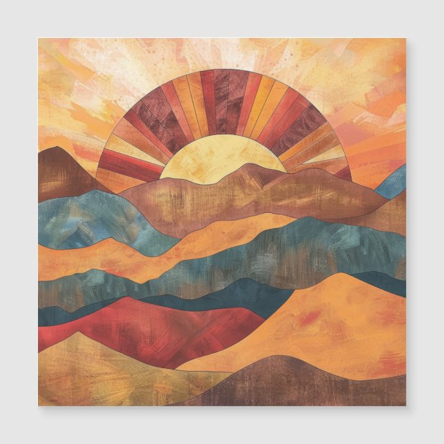 Boho Sunset over Mountains -Retro Earthy Ligcape (Framsida)