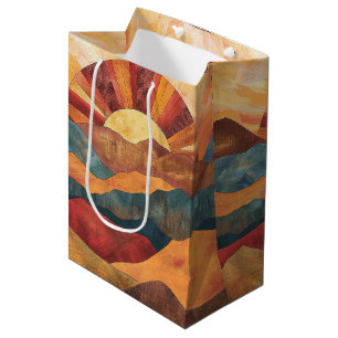 Boho Sunset over Mountains -Retro Earthy Ligcape