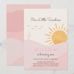 Boho Sunshine 1:a Resa runt om i Sol Inbjudningar