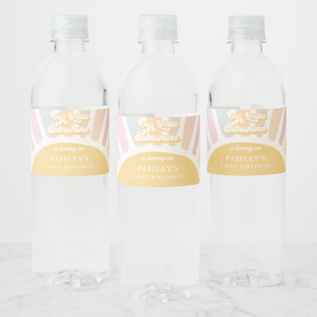 Boho Sunshine 1:a Resa runt om i Sol Vattenflaskor Etikett (Flaskor)
