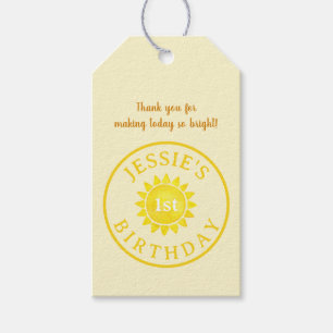 Boho Sunshine 1-årspresentkort – Första resan Presentetikett