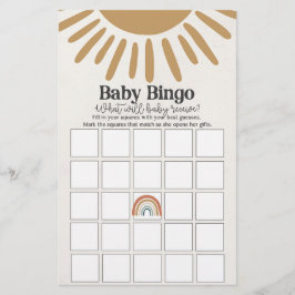 boho sunshine baby bingo, babyduschspel