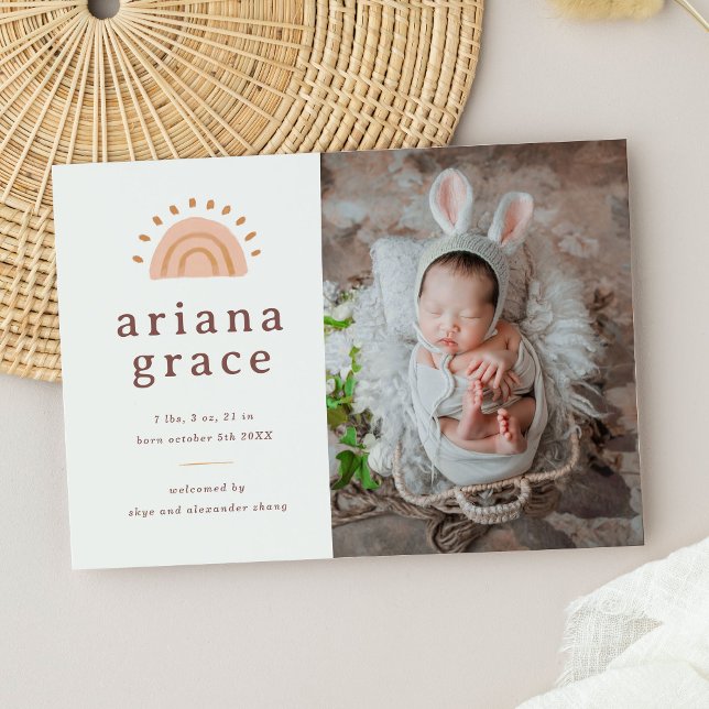 Boho Sunshine Baby Birth Meddelande (Skapare uppladdad)