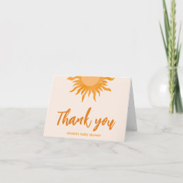 Boho sunshine Baby dusch Tack Kort